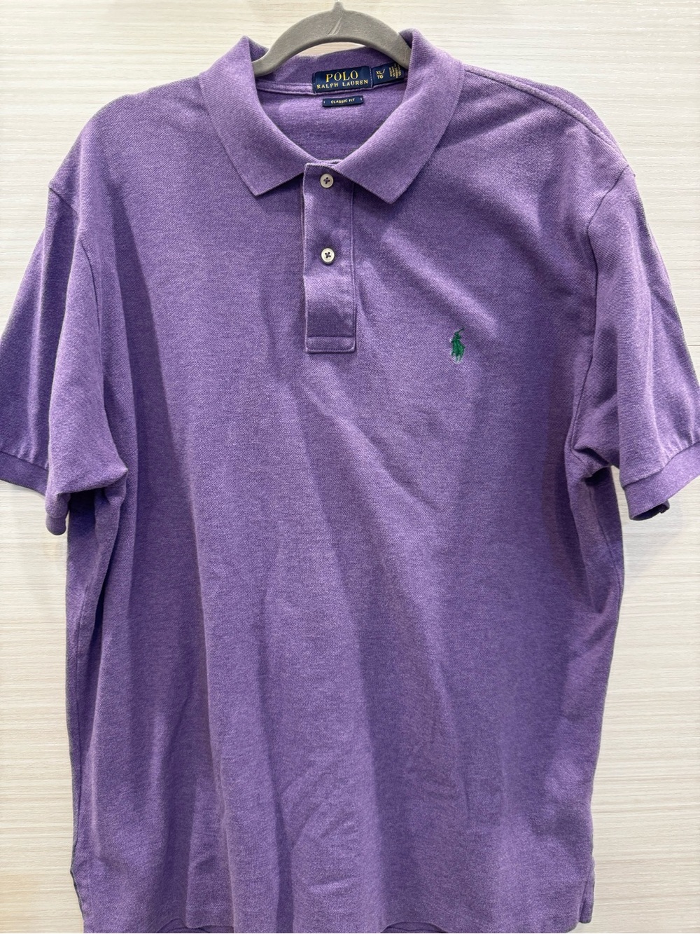 Polo by Ralph Lauren Purple Cotton Pique Polo with Green Pony size XL